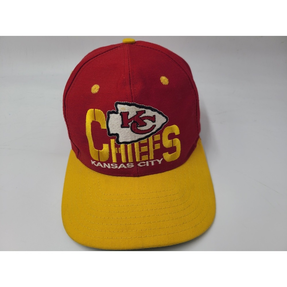 Vintage Kansas City Chiefs Annco Team NFL Snapback Hat Cap Men Women Red‎ Yellow